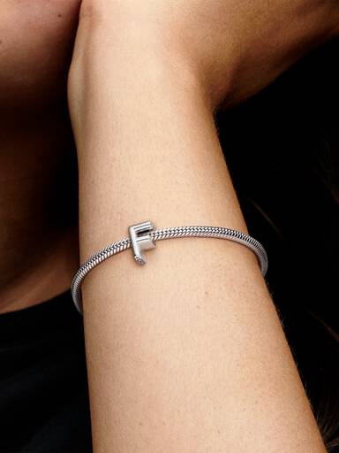 Letter F silver charm