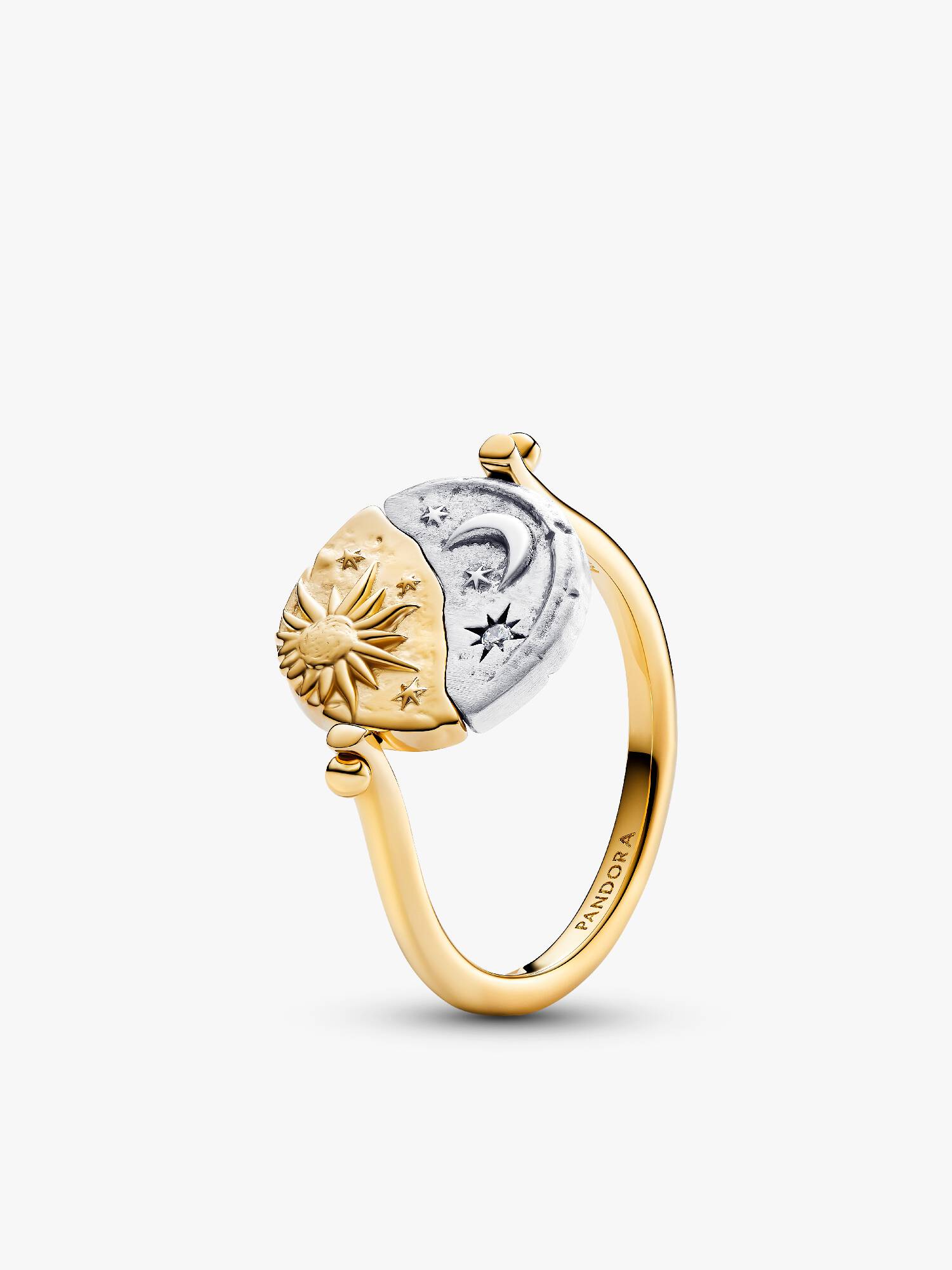 Sol og Måne Vendbar Medaljong Ring