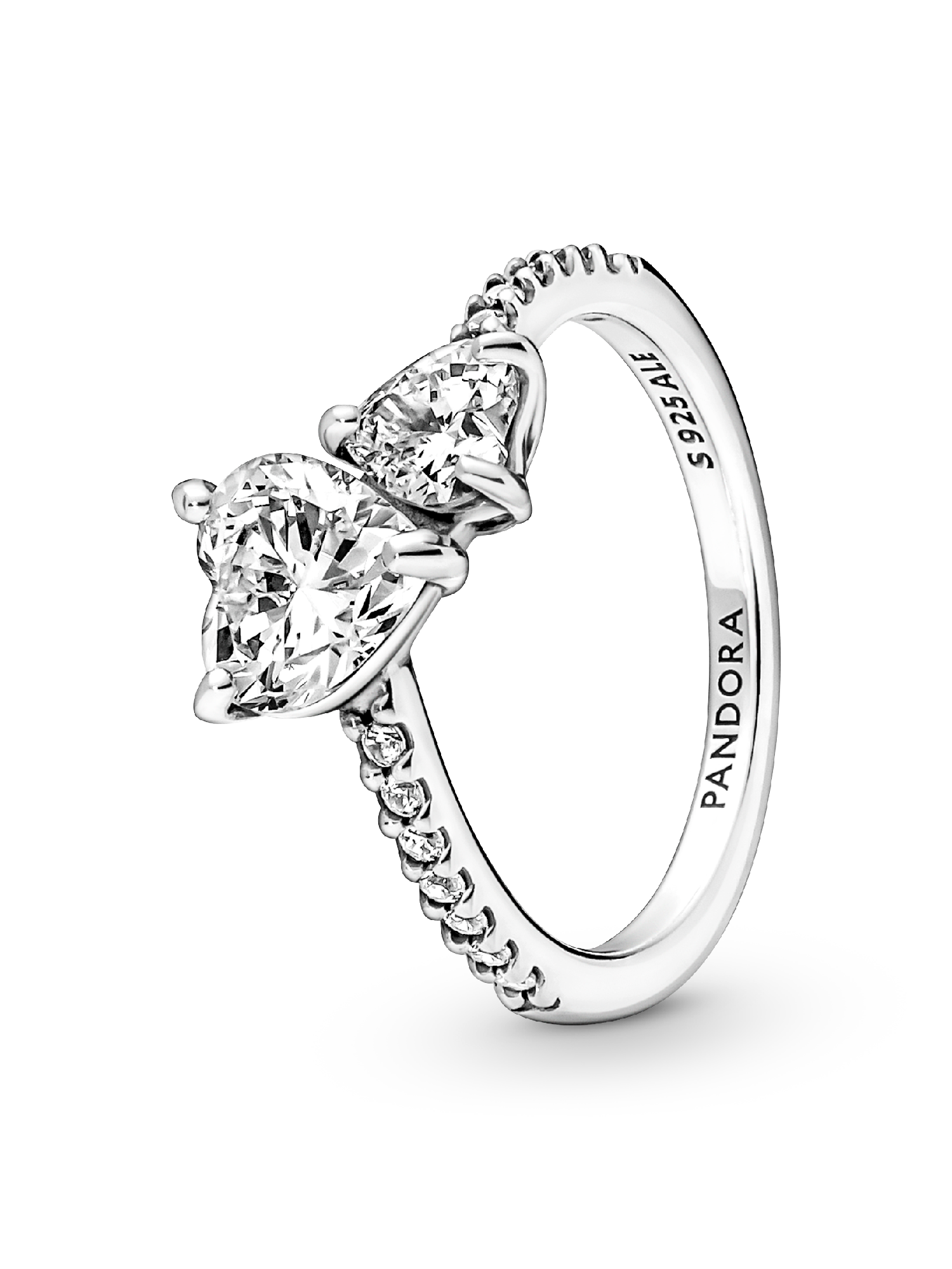 Dobbelt Hjerte Funklende Ring
