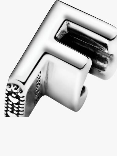 Letter F silver charm