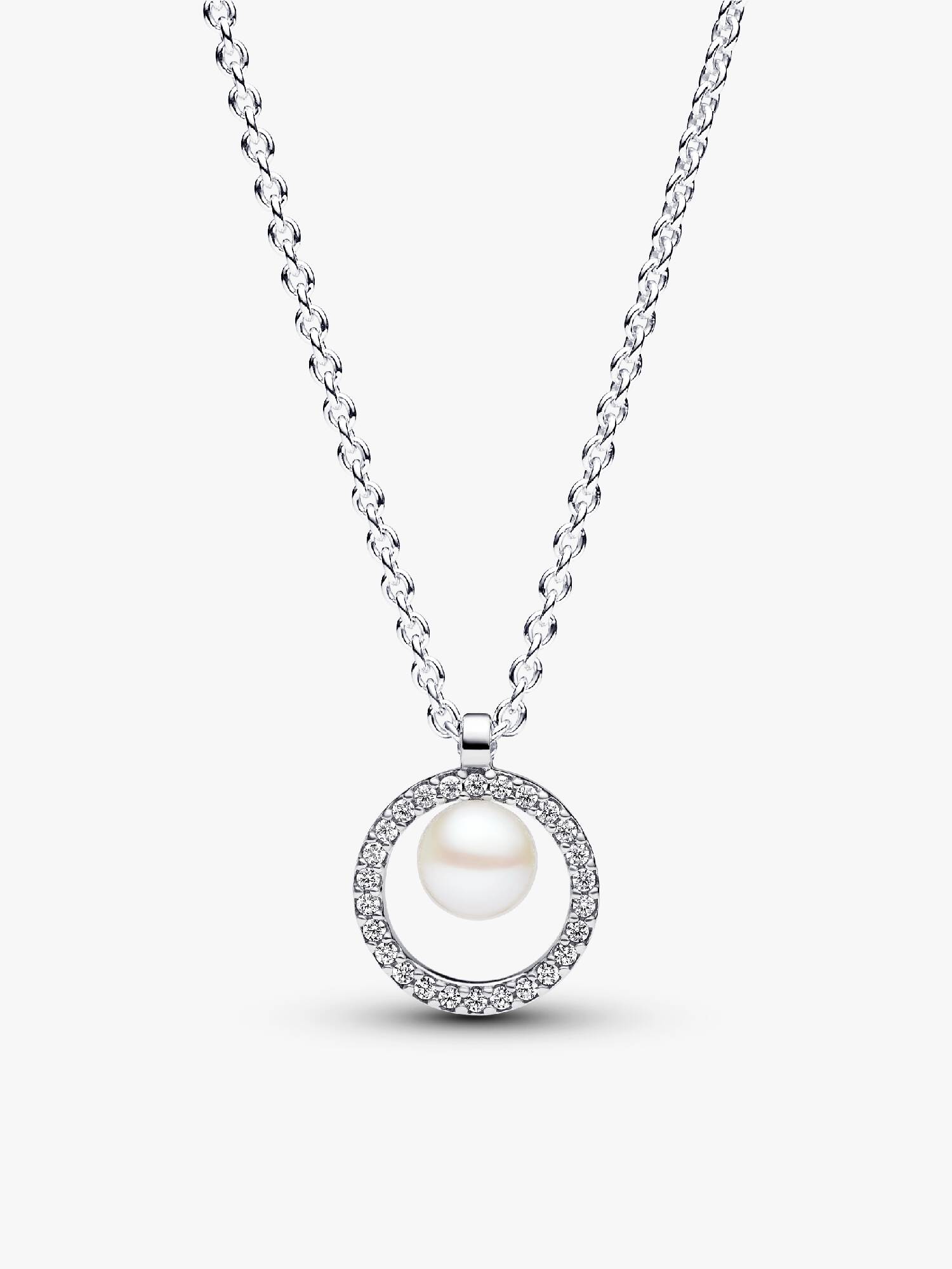 Behandlet Ferskvannskulturperle og Pavé Collier Halskjede