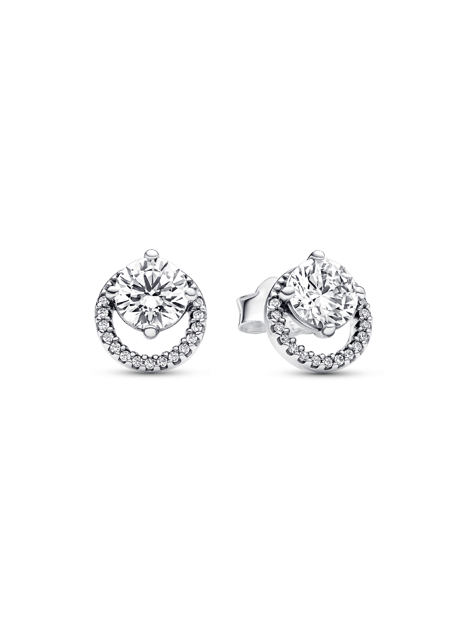 Funklende Rund Halo Øredobber
