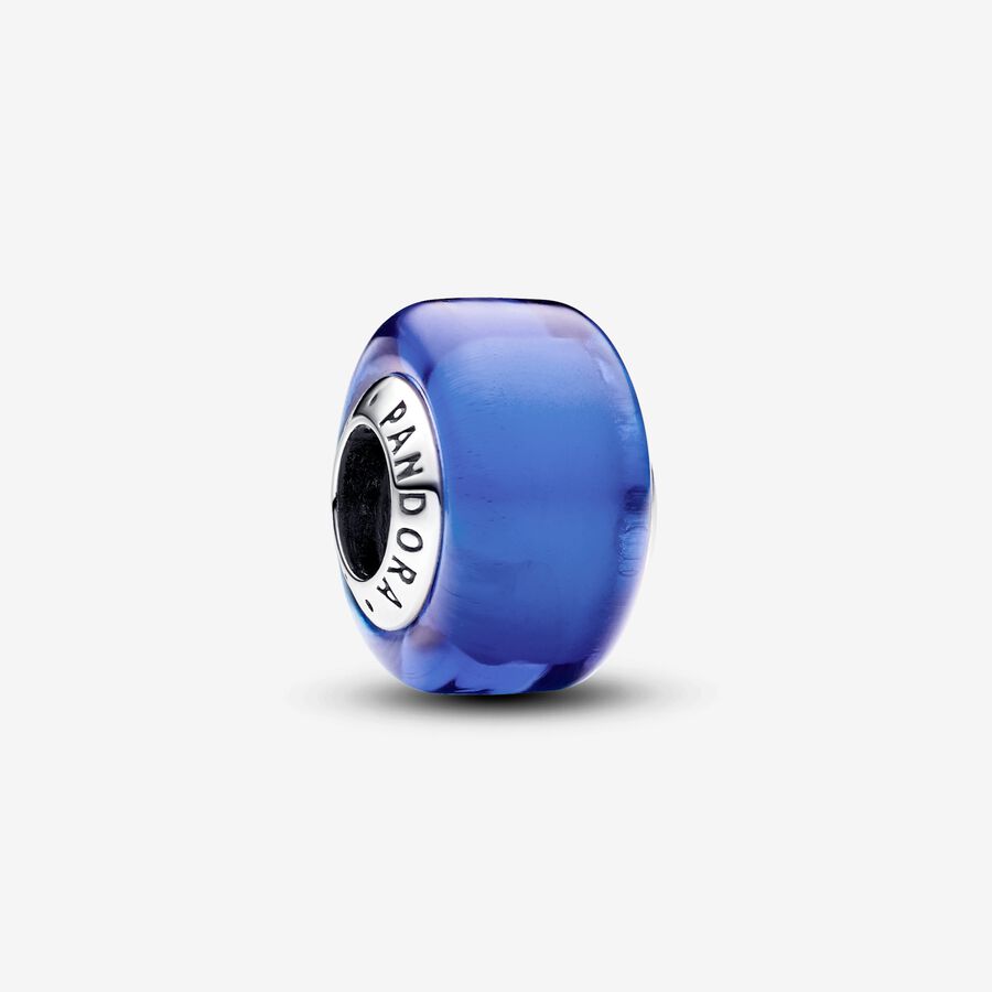 Blå Mini Muranoglass Charm image number 0