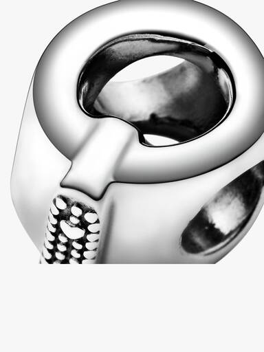 Letter Q silver charm