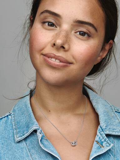 Pandora Signature Pavé Halskjede med Sammenkoblede Anheng