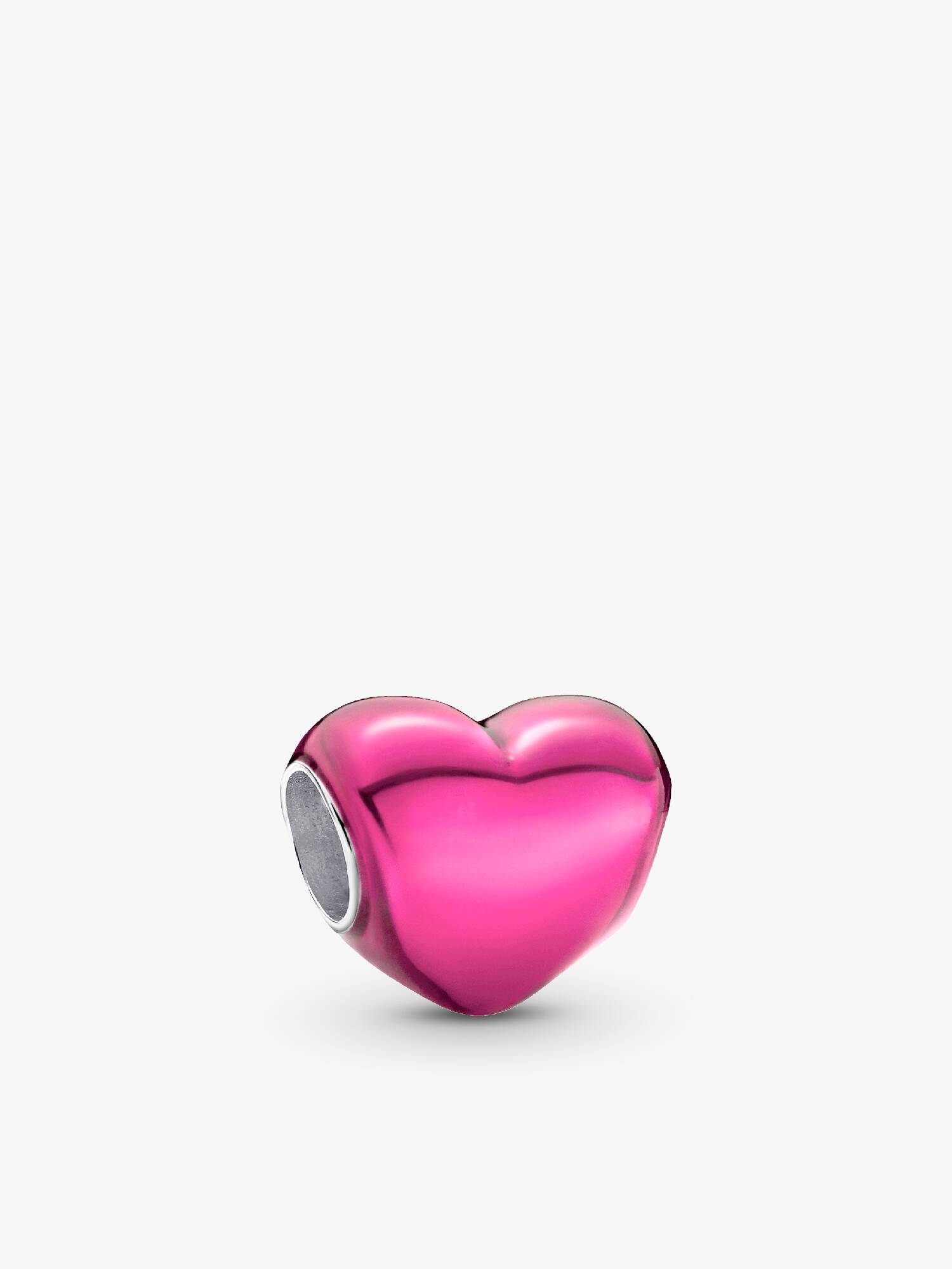 Metallisk Rosa Hjerte Charm