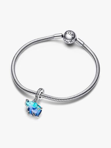 Blå Muranoglass Elefant Hengende Charm