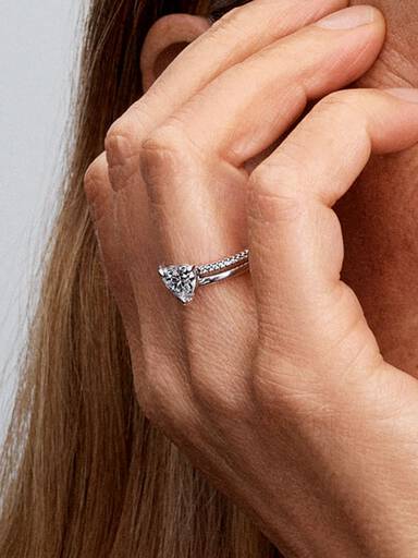 Dobbelt Bånd Hjerte Ring