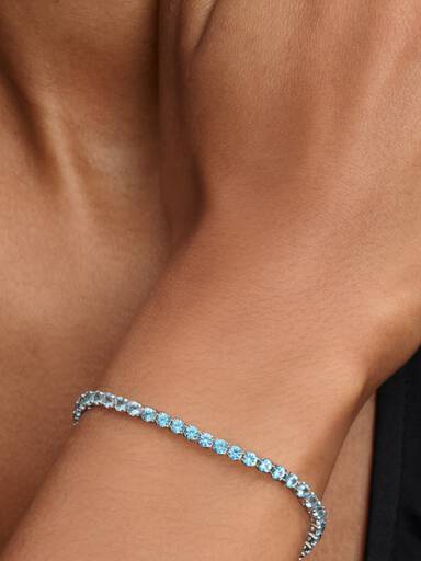 Funklende Lys Blått Tennisarmbånd