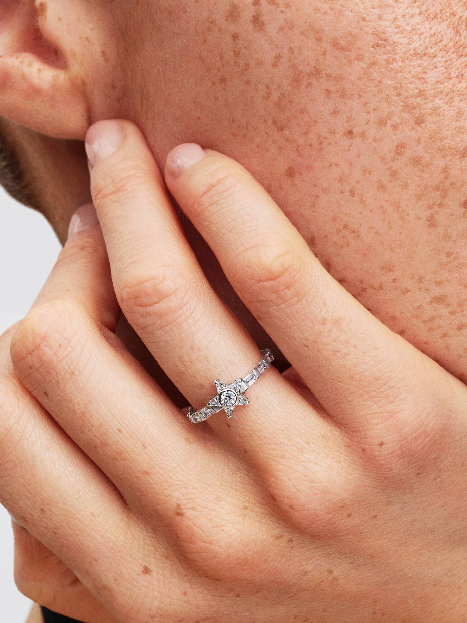 Funklende Stella Baguette Ring