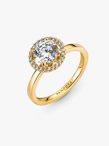 Funklende Rund Halo Ring