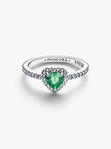 Hevet Mintgrønt Hjerte Ring